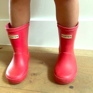 Toddler girls first hunter boots pink